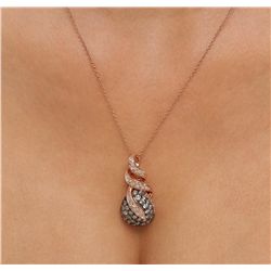 14KT Rose Gold 0.50ctw Diamond Pendant With Chain