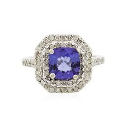 14KT White Gold 1.68ct Tanzanite and Diamond Ring