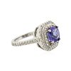 Image 2 : 14KT White Gold 1.68ct Tanzanite and Diamond Ring