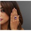 Image 1 : 14KT White Gold 10.33ct Amethyst and Diamond Ring