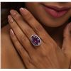 Image 2 : 14KT White Gold 10.33ct Amethyst and Diamond Ring
