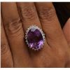 Image 7 : 14KT White Gold 10.33ct Amethyst and Diamond Ring