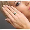 Image 1 : 14KT White Gold 0.76ct Emerald and Diamond Ring
