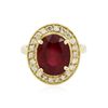 Image 1 : 14KT Yellow Gold 6.94ct Ruby and Diamond Ring