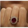 Image 4 : 14KT Yellow Gold 6.94ct Ruby and Diamond Ring