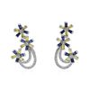Image 3 : 14KT White Gold 3.36ctw Sapphire and Diamond Earrings