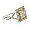 Image 2 : 14KT White Gold 2.02ctw Diamond and Yellow Sapphire Ring