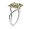 Image 6 : 14KT White Gold 2.02ctw Diamond and Yellow Sapphire Ring