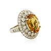 Image 4 : 14KT White Gold 15.39ct Citrine and Diamond Ring