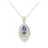 Image 4 : 14KT White Gold 4.42ct Tanzanite and Diamond Pendant with Chain
