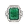 Image 3 : 14KT White Gold 9.93ct Emerald and Diamond Ring