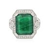 Image 4 : 14KT White Gold 9.93ct Emerald and Diamond Ring