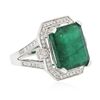 Image 5 : 14KT White Gold 9.93ct Emerald and Diamond Ring