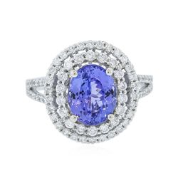 14KT White Gold 1.85ct Tanzanite and Diamond Ring