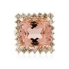 Image 3 : 14KT Yellow Gold 17.75ct Morganite and Diamond Ring