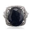 Image 3 : 18KT White Gold 14.09ct Sapphire and Diamond Ring