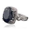 Image 4 : 18KT White Gold 14.09ct Sapphire and Diamond Ring