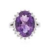 Image 3 : 14KT White Gold 7.81ct Amethyst and Diamond Ring