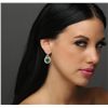 Image 5 : 14KT Yellow Gold 5.84ctw Emerald and Diamond Earrings