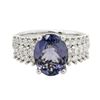 Image 3 : 14KT White Gold 3.73ct Tanzanite and Diamond Ring