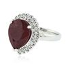 Image 2 : 14KT White Gold 7.64ct Ruby and Diamond Ring