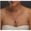 Image 2 : 18KT White Gold 3.96ct Tanzanite and Diamond Pendant With Chain