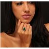 Image 1 : 14KT Rose Gold 5.87ct Emerald and Diamond Ring