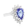 Image 2 : 14KT White Gold 3.65ct Tanzanite and Diamond Ring