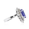 Image 7 : 14KT White Gold 3.65ct Tanzanite and Diamond Ring