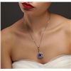 Image 2 : 14KT White Gold 5.64ct Tanzanite and Diamond Pendant With Chain