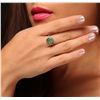 Image 1 : 14KT Yellow Gold 1.56ct Emerald and Diamond Ring