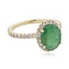 Image 4 : 14KT Yellow Gold 1.56ct Emerald and Diamond Ring