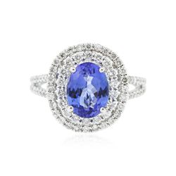 14KT White Gold 2.47ct Tanzanite and Diamond Ring