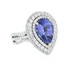 Image 2 : 14KT White Gold 3.90ct Tanzanite and Diamond Ring