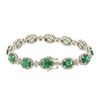 Image 2 : 14KT White Gold 10.60ctw Emerald and Diamond Bracelet