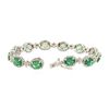 Image 7 : 14KT White Gold 10.60ctw Emerald and Diamond Bracelet