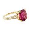 Image 4 : 14KT Yellow Gold 5.62ct Tourmaline and Diamond Ring