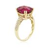 Image 6 : 14KT Yellow Gold 5.62ct Tourmaline and Diamond Ring