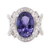 Image 1 : 14KT White Gold 9.65ct Tanzanite and Diamond Ring