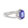 Image 2 : 18KT White Gold 1.93ct Tanzanite and Diamond Ring