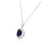 Image 3 : 18KT White Gold GIA Certified 22.25ct Tanzanite and Diamond Pendant With Chain