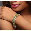 Image 2 : 14KT White Gold 40.51ctw Peridot and Diamond Bracelet