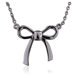 14KT White Gold Bow Necklace