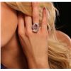 Image 1 : 14KT White Gold 13.30ct Kunzite and Diamond Ring