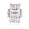 Image 3 : 14KT White Gold 13.30ct Kunzite and Diamond Ring