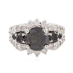 14KT White Gold 3.75ctw Black Diamond Ring