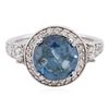 Image 3 : 14KT White Gold 4.43ctw Blue Diamond Ring