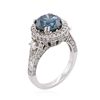 Image 7 : 14KT White Gold 4.43ctw Blue Diamond Ring