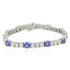 Image 3 : 14KT White Gold 5.20ctw Tanzanite and Diamond Bracelet