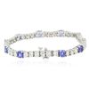 Image 4 : 14KT White Gold 5.20ctw Tanzanite and Diamond Bracelet